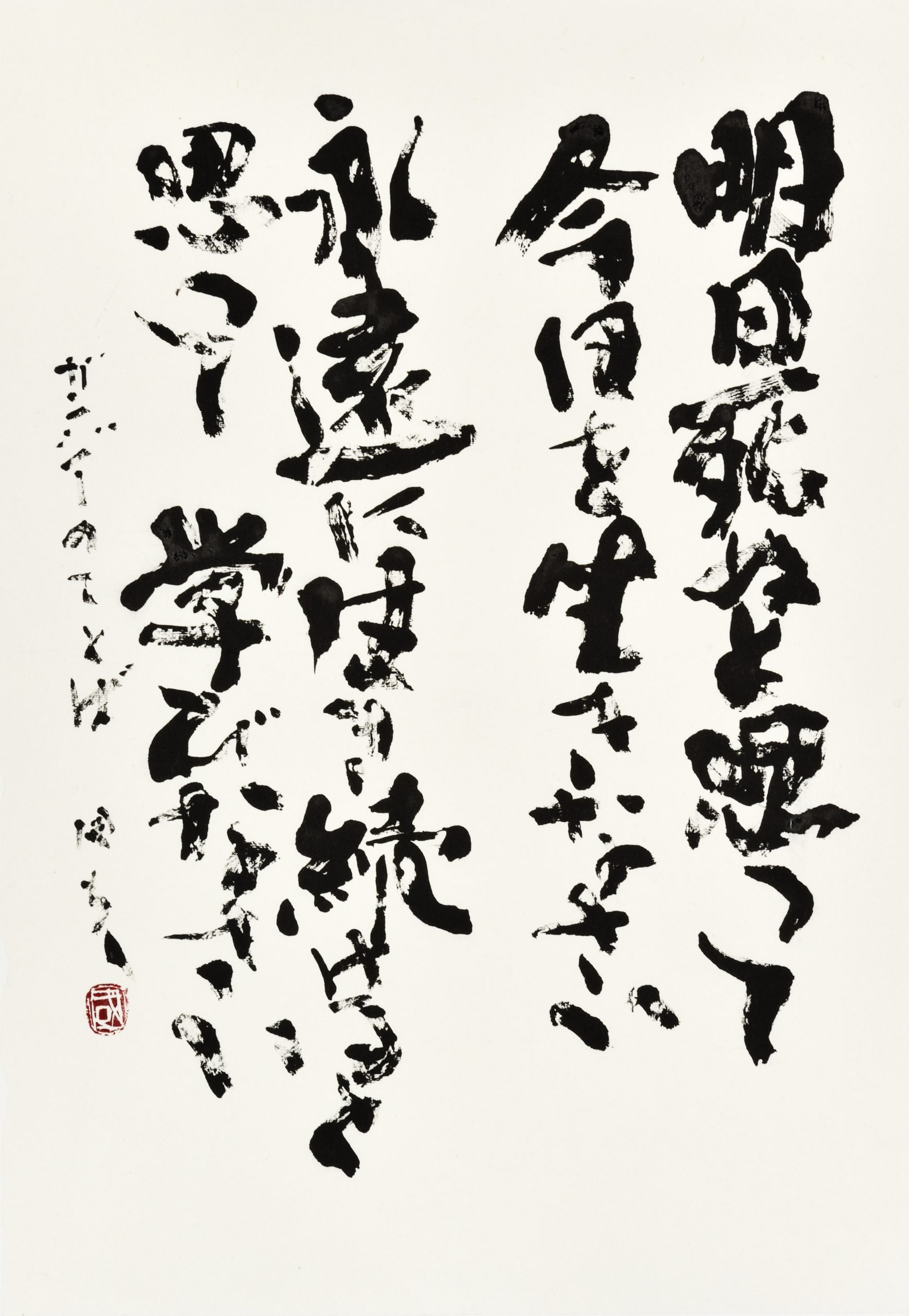 明日死ぬと思って今日を生きなさい永遠に生き続けると思って学びなさい